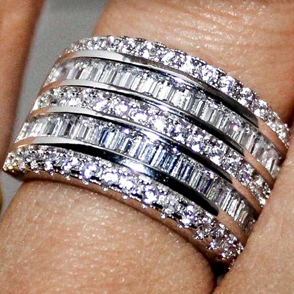 Jewelry - Solid 925 Stamped Silver 8.6ct White Sapphire Ring